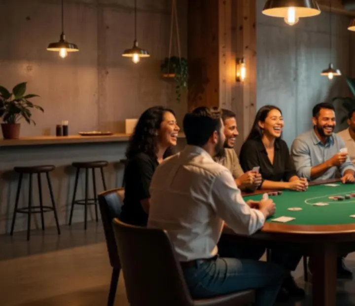 Atmosférický pokerový večer v moderním loft prostoru