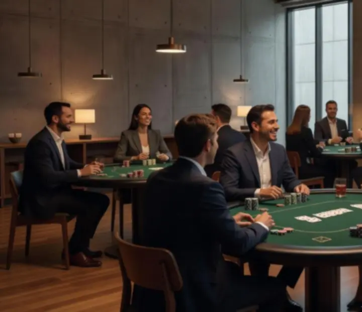Ukázka pokerového eventu v loftovém prostoru